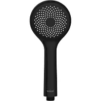 Wenko Duschkopf WATERSAVING Rund Ø9,5cm Schwarz Handbrause Wellness Regendusche