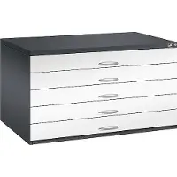 C+P Planschrank aus Stahl, für Formate bis DIN A0, 5 Schubladen