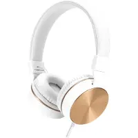 HP DHH-1206 White Kophörer mit Mikrofon, wire, weiss-gold, klassisch typ 3,5mm jack