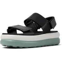 Camper für Damen. K201728-005 Leder Sandalen Pelotas Flota Up schwarz (40), 5 bis 8 cm, Klettverschluss, Lässig
