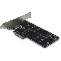 Inter-Tech PCIe Karte für eine M.2 PCIe und eine M.2 S-ATA Festplatte