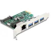 DeLOCK PCI Express x1 Karte zu 3 x USB 5 Gbps Typ-A Buchse + 1 x Gigabit LAN
