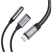 Tech-Protect Ultraboost Kabeladapter Lightning Auf Mini Klinke 3,5 Mm & Lightning Schwarz