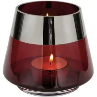 Fink Teelichthalter "Jona" in Rot - H. 13 cm - D. 15 cm | Gr.: onesize