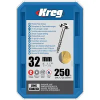 Kreg Pocket-Hole Linsenkopfschraube 32 mm 250 Stk ( SML-C125-250 ) Vierkantantrieb Teilgewinde Grobg