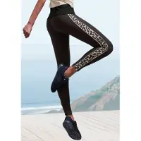 LASCANA Leggings Einsätze mit Leopardenmuster an den Beinen