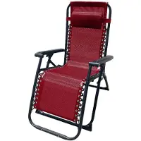 Marbueno Summer klappbarer Stahl Liegestuhl mit Kissen Garten und Pool 90X66X108 cm Schwerkraft Null Bordeaux 10010 - Bordeaux