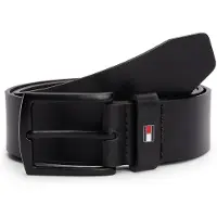 Tommy Hilfiger Ledergürtel "Denton Matte 3,5 cm breit" mit mattschwarzer Schnalle