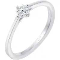 Elli DIAMONDS Ringe - Ring Verlobung Klassisch Diamant 0.06 ct. 925 Silb - Gr. 52 MM - in Silber - für Damen
