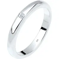 Elli DIAMONDS Ringe - Ring 925 Sterling Silber Diamant ct 0.03 Verlobung - Gr. 54 MM - in Weiß - für Damen