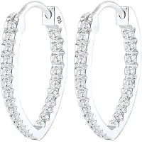 Elli Ohrringe Creole Oval Zirkonia Kristalle 925 Silber Elli Silber