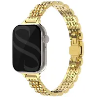 Selencia Jubilee inspiriertes schmales Edelstahlarmband für Apple Watch | 38/40/41/42 mm - Gold