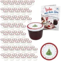 MamboCat 100er Set Sturzglas 230ml Einmachglas + TO-Deckel 82 Weihnachtstraum + Heft
