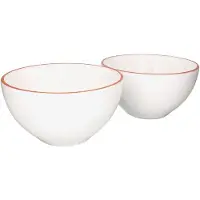 MamboCat 2er Set Salatschüssel Wolle Ø 17.5cm weiß Größe S rustikal Ton stabil lasiert