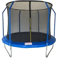 Pure Garden & Living Kindertrampolin Rund Ø 244 cm Blau Inklusive Sicherheitsnetz Stahlrahmen