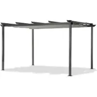 Leco Aluminium Pergola mit Faltdach lichtgrau 4 x 3 m