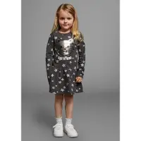 Kidsworld Jerseykleid "Kleid mit Pailletten" Shirtkleid mit süßer Paillettenapplikation