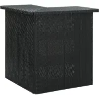 vidaXL Eck-Bartisch Schwarz 100x50x105 cm Poly Rattan
