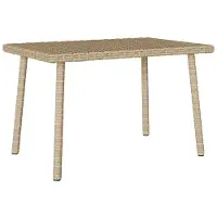 vidaXL Garten-Couchtisch Rechteckig Beige 80x40x37 cm Poly Rattan