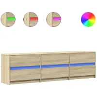 vidaXL TV-Schrank mit LED-Beleuchtung Sonoma-Eiche 180x34x50 cm