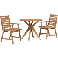 vidaXL 3-tlg. Garten-Essgruppe Massivholz Akazie