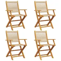 vidaXL Gartenstühle 6 Stk. Klappbar Beige Massivholz Akazie