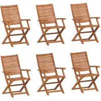 vidaXL Gartenstühle 6 Stk. Klappbar 57x66x95 cm Massivholz Akazie