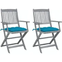vidaXL Klappbare Gartenstühle 6 Stk. mit Kissen Massivholz Akazie