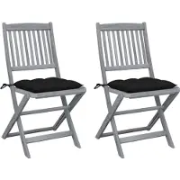 vidaXL Klappbare Gartenstühle 4 Stk. mit Kissen Massivholz Akazie