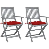 vidaXL Klappbare Gartenstühle 4 Stk. mit Kissen Massivholz Akazie