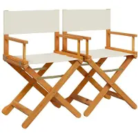 vidaXL Klappbare Regiestühle 2 Stk. Cremeweiß Stoff