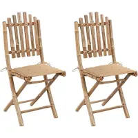 vidaXL Klappbare Gartenstühle 2 Stk. mit Kissen Bambus