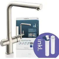 Schutte AQUASTAR PRO Trinkwasser-Spültischarmatur mit Filtersystem, Edelstahloptik