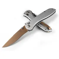 Benchmade Seven Ten S90V FDE PVD Taschenmesser, gray aluminum