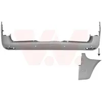 VAN WEZEL Heckstoßstange Stoßfänger Hinten passend für MERCEDES-BENZ VITO Kasten (W447) VITO Tourer (W447) VITO Mixto (W447)