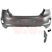 VAN WEZEL Heckstoßstange Stoßfänger Hinten für FORD Fiesta Mk7 Schrägheck Fiesta Mk7 Kastenwagen
