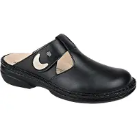 Finn Comfort Belem Damenpantolette, bequem, schwarz, Leder, NEU - Damenschuhe Pantolette / Zehentrenner, Schwarz, leder&nbsp