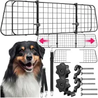 TecTake - Auto-Hundehalterung - Universal mit variabler Breite bis max. 154 cm - Kofferraumschutz und -trenner - Inkl. 2 Sicherheitsgurte - Einfache Montage