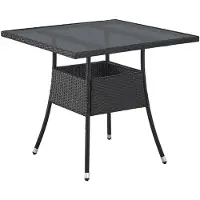Juskys Polyrattan Gartentisch Yoro eckig - wetterfest 80x80 cm Outdoor Tisch - Schwarz