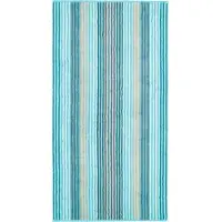 Cawö Duschhandtuch Unique Stripes Turquoise (70 x 140 cm)