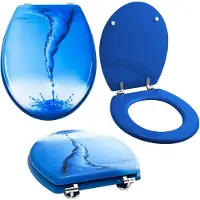 Grafner WC Sitz aus MDF stabile Qualität Blue Whirl