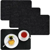 Dune Design 4 Extra-Dicke Filz Tischsets 43x30x0,5cm Edle Platzsets Tisch-Unterlage Anthrazi