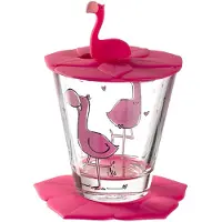 Leonardo Kinderbecher "Kinderbecherset Bambini 215 ml", pink (flamingo), 3 tlg., Glas, Trinkgefäße, Kinderbecher