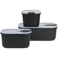 Mepal EasyClip Set Frischhaltedose 3-teilig (2x 700 ml + 1500 ml) - Nordic black - Meal prep boxen