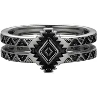 Cai Ring 925/- Sterling Silber Mattiert CAI Silbergrau