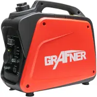 Grafner Stromerzeuger Inverter Genrator 1100 W (1 KW Dauerleistung), Benzinbetrieb 4 Takt, 230V, Invertertechnologie für empfindliche Geräte, leicht robust, digitaler Benzin Notstrom Aggregat