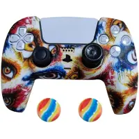 König Design 2 x Schutzhülle für Playstation 5 DualSense Controller Skin Silikon Schutz Motiv