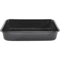 Homeware Robuster Metall Bräter in Schwarz für gleichmäßige und effiziente Wärmeverteilung