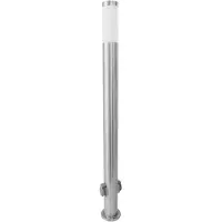 Grafner Edelstahl Wegleuchte mit 2 Außensteckdosen Gartenlampe 110 cm