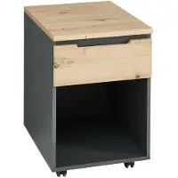 Innostyle Rollcontainer , braun, B:45cm H:66cm T:55cm, ABS-Kunststoff, Dekorfolie, Hartfaserplatte, Holzwerkstoff, Kunststoff, MDF, Rollwagen, Rollcontainer